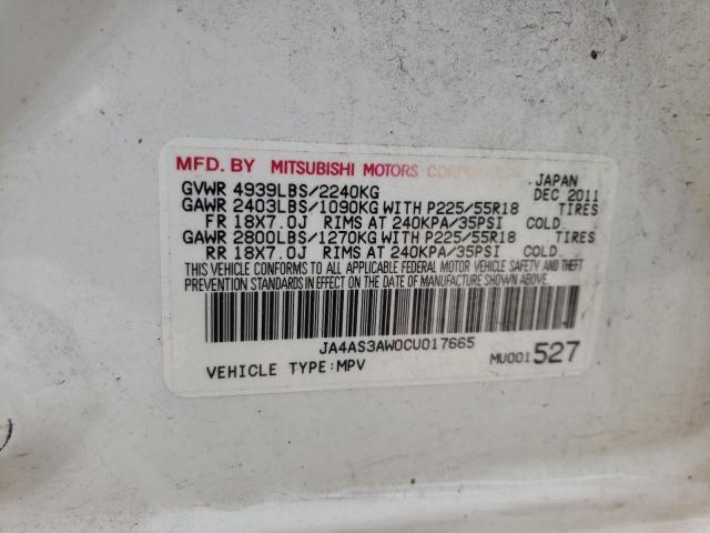 Photo 10 from auction – 2012 MITSUBISHI OUTLANDER with VIN JA4AS3AW0CU017665