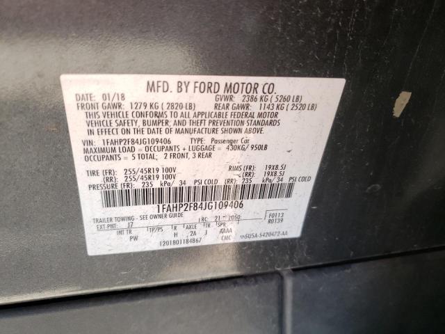 Photo 10 from auction – 2018 FORD TAURUS LIM with VIN 1FAHP2F84JG109406