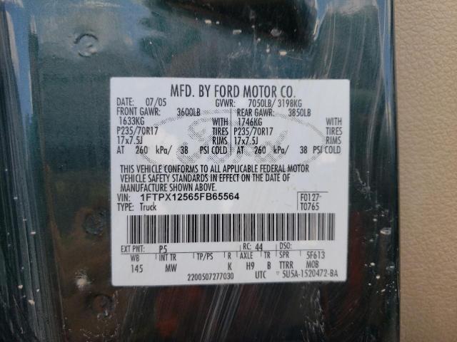 Photo 10 from auction – 2005 FORD F150 with VIN 1FTPX12565FB65564