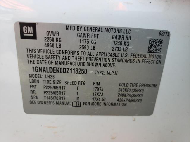 Photo 10 from auction – 2013 CHEVROLET EQUINOX LT with VIN 1GNALDEK0DZ118250