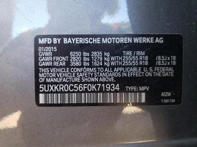 Photo 10 from auction – 2015 BMW X5 with VIN 5UXKR0C56F0K71934