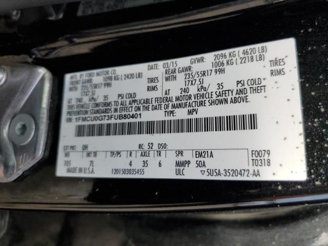 Photo 10 from auction – 2015 FORD ESCAPE SE with VIN 1FMCU0G73FUB80401