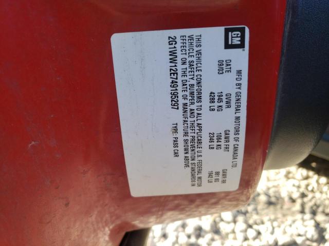 Photo 10 from auction – 2004 CHEVROLET MONTE CARL with VIN 2G1WW12E749195297