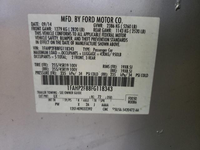 Photo 10 from auction – 2015 FORD TAURUS LIM with VIN 1FAHP2F88FG118343