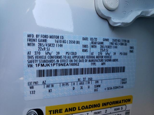 Photo 10 from auction – 2022 FORD EXPEDITION with VIN 1FMJK1PT9NEA16062