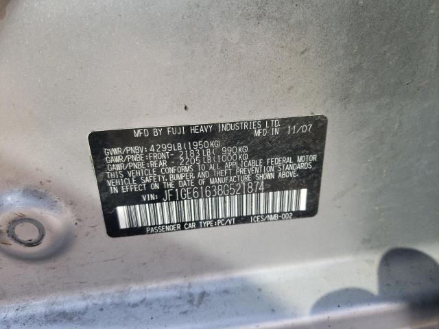 Photo 10 from auction – 2008 SUBARU IMPREZA 2. with VIN JF1GE61638G521874
