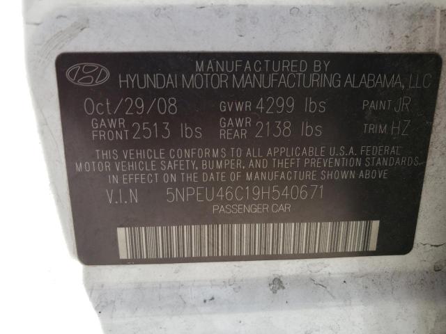 Photo 10 from auction – 2009 HYUNDAI SONATA SE with VIN 5NPEU46C19H540671