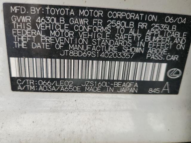 Photo 10 from auction – 2004 LEXUS GS 300 with VIN JT8BD69S140203357