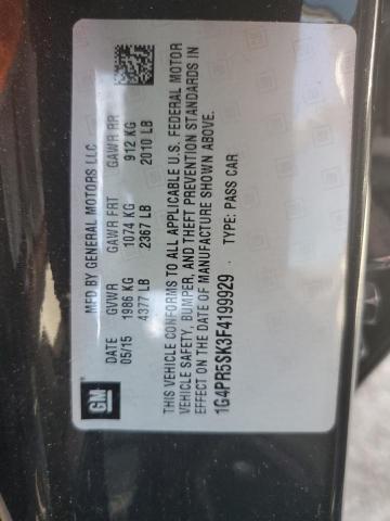 Photo 10 from auction – 2015 BUICK VERANO CON with VIN 1G4PR5SK3F4199929