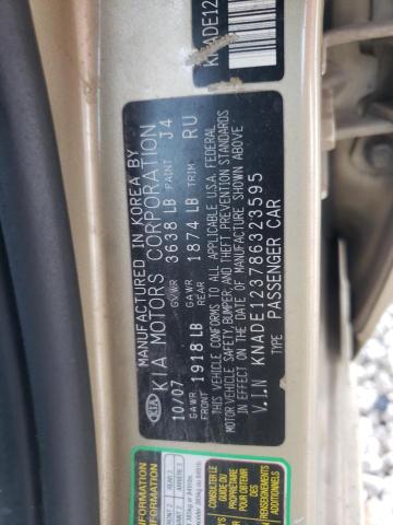 Photo 10 from auction – 2008 KIA RIO BASE with VIN KNADE123786323595