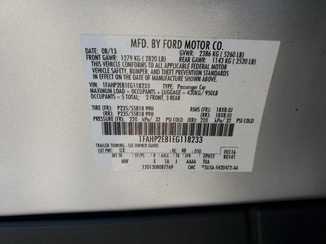 Photo 10 from auction – 2014 FORD TAURUS SEL with VIN 1FAHP2E81EG118233
