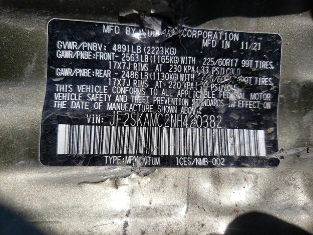 Photo 10 from auction – 2022 SUBARU FORESTER W with VIN JF2SKAMC2NH420382