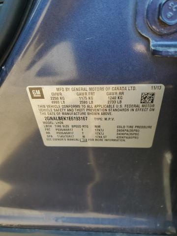 Photo 10 from auction – 2014 CHEVROLET EQUINOX LT with VIN 2GNALBEK1E6193167