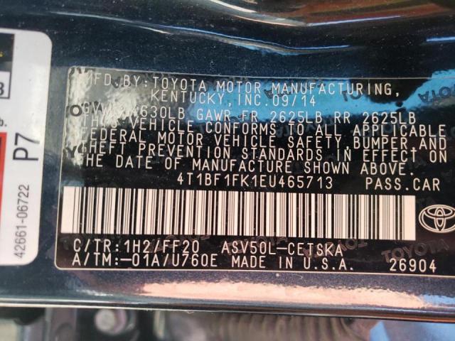 Photo 10 from auction – 2014 TOYOTA CAMRY L with VIN 4T1BF1FK1EU465713