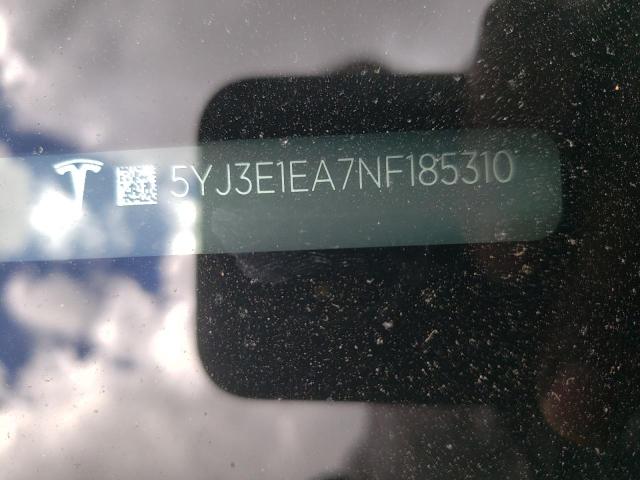 Photo 10 from auction – 2022 TESLA MODEL 3 with VIN 5YJ3E1EA7NF185310