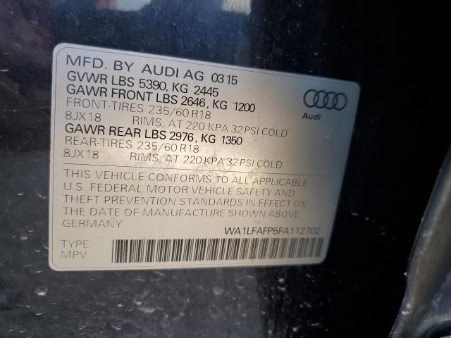 Фото 10 с аукциона – 2015 AUDI Q5 PREMIUM с VIN WA1LFAFP5FA112702