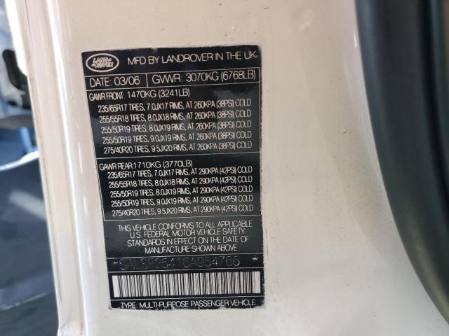 Photo 10 from auction – 2006 LAND ROVER RANGE ROVE with VIN SALSF25466A960577