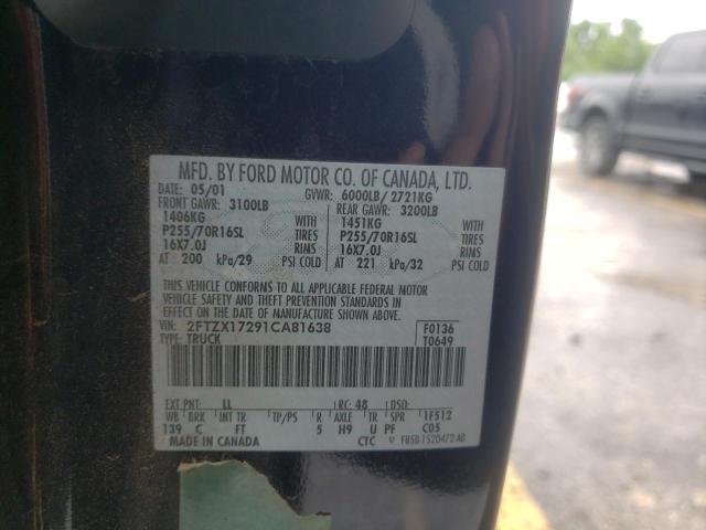 Photo 10 from auction – 2001 FORD F150 with VIN 2FTZX17291CA81638