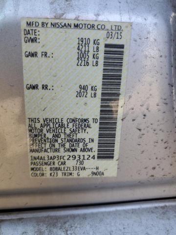 Photo 10 from auction – 2015 NISSAN ALTIMA 2.5 with VIN 1N4AL3AP3FC293124