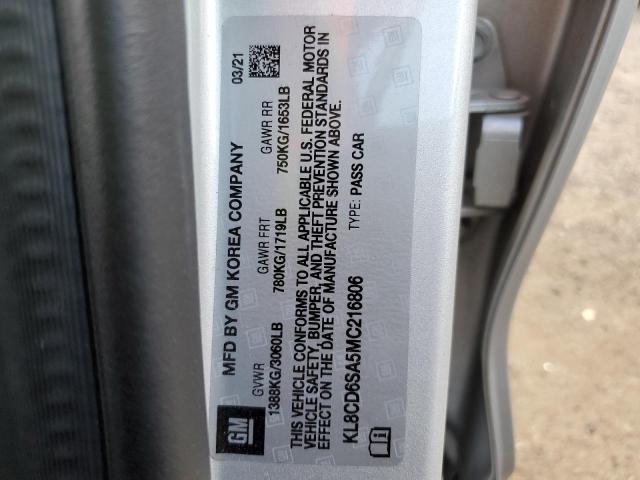 صورة رقم 10 من المزاد - 2021 CHEVROLET SPARK 1LT مع VIN KL8CD6SA5MC216806