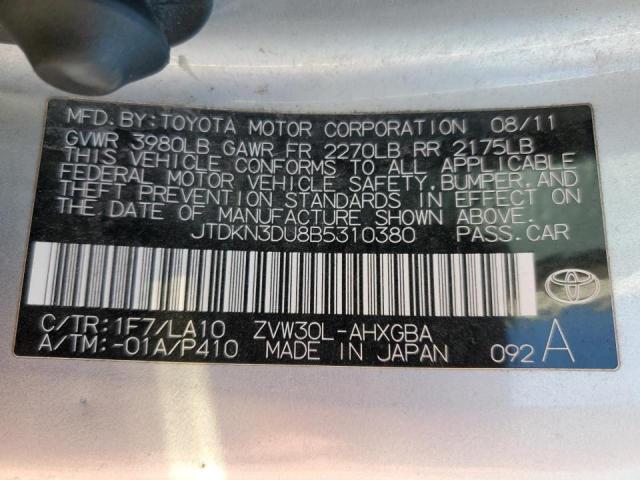 Photo 10 from auction – 2011 TOYOTA PRIUS with VIN JTDKN3DU8B5310380