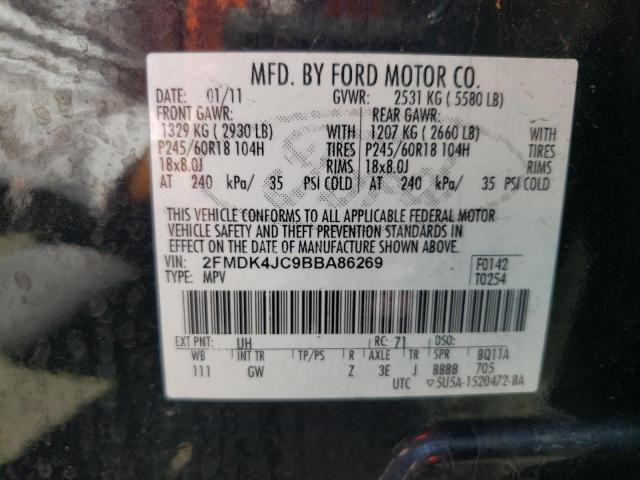 Photo 10 from auction – 2011 FORD EDGE SEL with VIN 2FMDK4JC9BBA86269