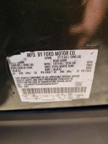 Photo 10 from auction – 2016 FORD EXPLORER X with VIN 1FM5K7DH4GGA24257