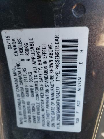 Photo 10 from auction – 2015 HONDA CIVIC SI with VIN 2HGFG4A54FH704277
