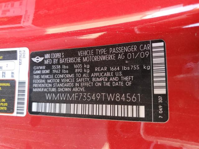 Photo 10 from auction – 2009 MINI COOPER S with VIN WMWMF73549TW84561