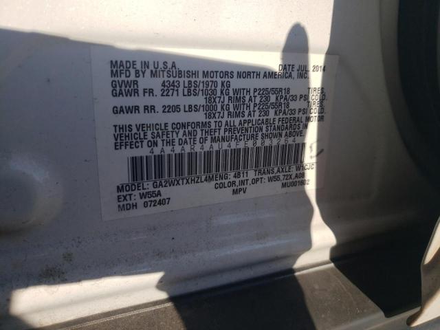 Photo 10 from auction – 2015 MITSUBISHI OUTLANDER with VIN 4A4AR4AU4FE003264