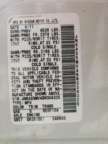 Photo 10 from auction – 2011 NISSAN ROGUE S with VIN JN8AS5MV4BW304325