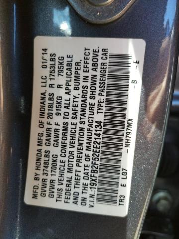 Photo 10 from auction – 2014 HONDA CIVIC LX with VIN 19XFB2F52EE214134