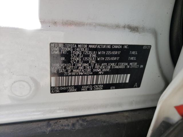 Photo 10 from auction – 2021 TOYOTA RAV4 LE with VIN 2T3H1RFV1MW140244