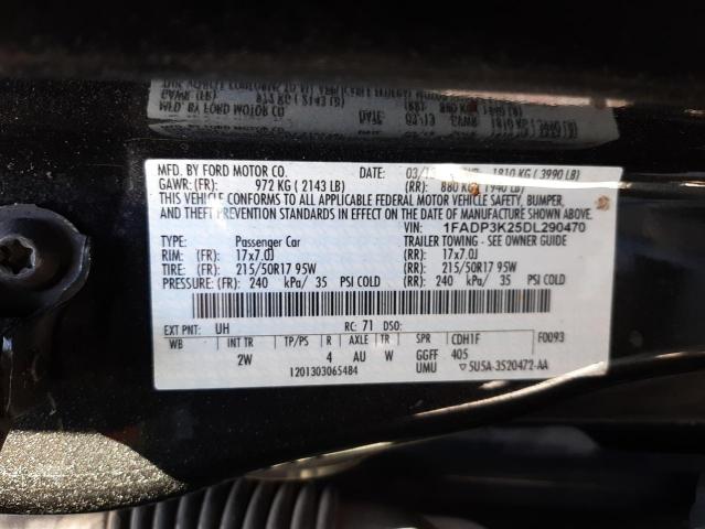 Photo 10 from auction – 2013 FORD FOCUS SE with VIN 1FADP3K25DL290470
