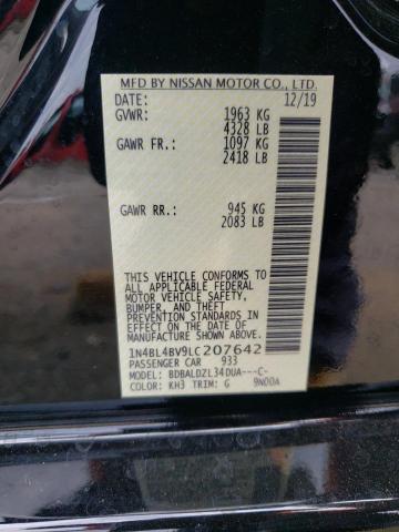 Photo 10 from auction – 2020 NISSAN ALTIMA S with VIN 1N4BL4BV9LC207642