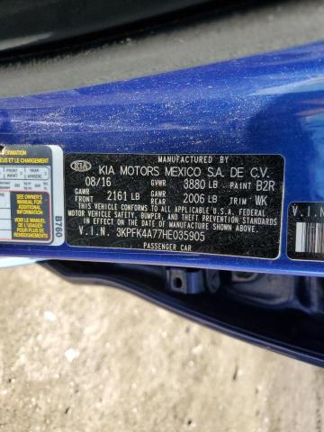 Photo 10 from auction – 2017 KIA FORTE LX with VIN 3KPFK4A77HE035905