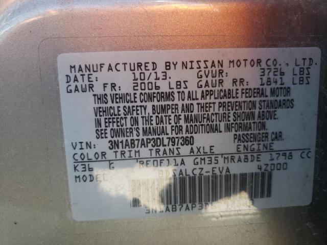 Photo 10 from auction – 2013 NISSAN SENTRA S with VIN 3N1AB7AP3DL797360