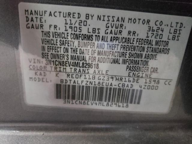 Photo 10 from auction – 2021 NISSAN VERSA SV with VIN 3N1CN8EV4ML829618