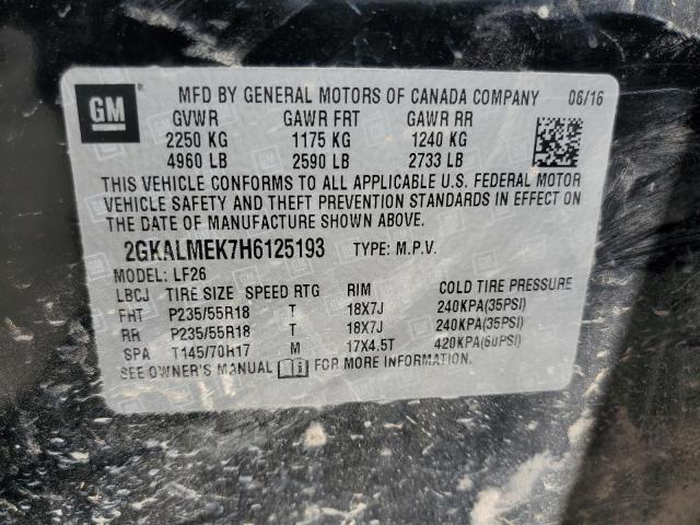 Photo 10 from auction – 2017 GMC TERRAIN SL with VIN 2GKALMEK7H6125193