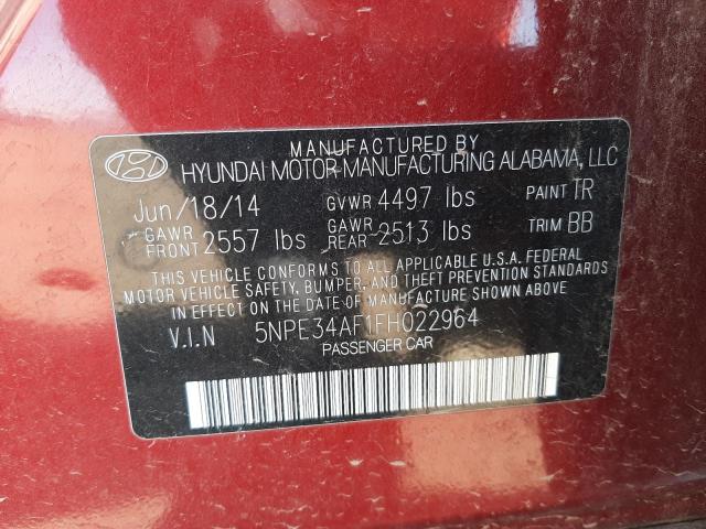 Photo 10 from auction – 2015 HYUNDAI SONATA SPO with VIN 5NPE34AF1FH022964