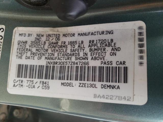 Photo 10 from auction – 2007 TOYOTA COROLLA CE with VIN 1NXBR30E57Z847266