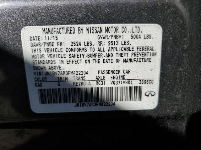 Photo 10 from auction – 2015 INFINITI Q50 BASE with VIN JN1BV7AR3FM422204