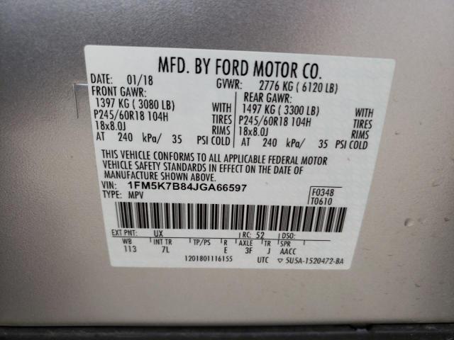 Photo 10 from auction – 2018 FORD EXPLORER with VIN 1FM5K7B84JGA66597