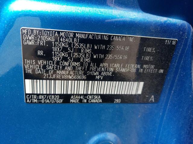 Photo 10 from auction – 2017 TOYOTA RAV4 SE with VIN 2T3JFREV8HW569696