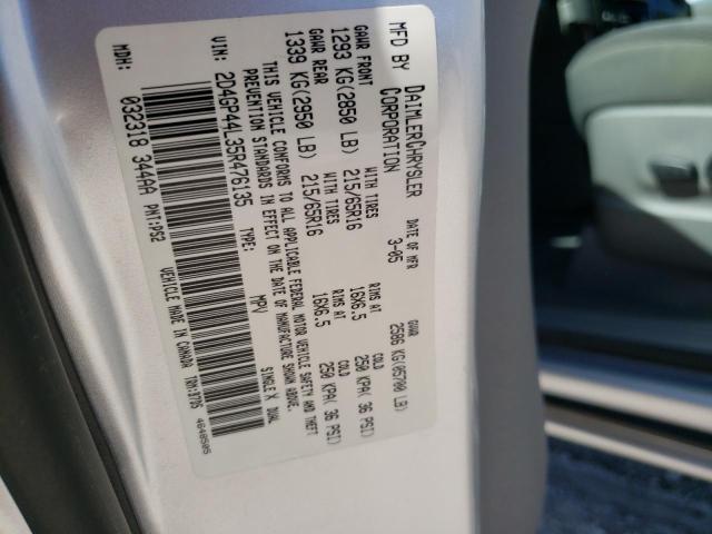 Photo 10 from auction – 2005 DODGE GRAND CARA with VIN 2D4GP44L35R476135