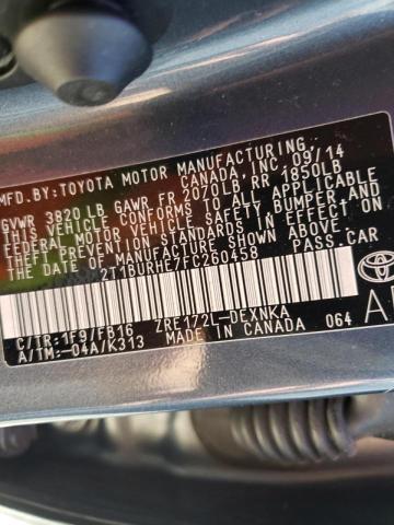 Photo 10 from auction – 2015 TOYOTA COROLLA L with VIN 2T1BURHE7FC260458