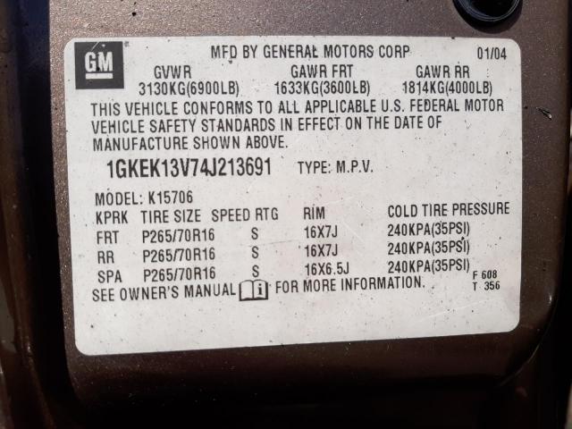 Photo 10 from auction – 2004 GMC YUKON with VIN 1GKEK13V74J213691