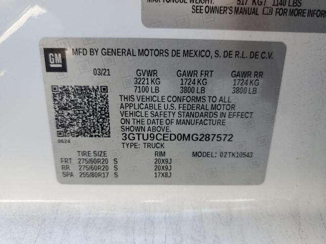 Photo 10 from auction – 2021 GMC SIERRA K15 with VIN 3GTU9CED0MG287572
