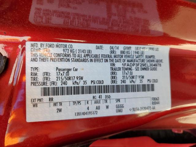 Photo 10 from auction – 2014 FORD FOCUS SE with VIN 1FADP3F29EL304978