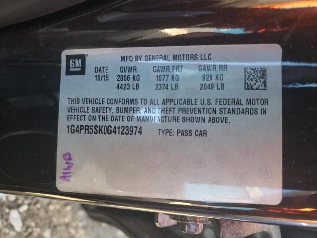 صورة رقم 10 من المزاد - 2016 BUICK VERANO CON مع VIN 1G4PR5SK0G4123974